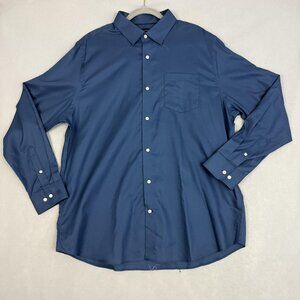 Banana Republic Shirt Mens 2XL Blue Long Sleeve‎ Button Down Cotton Dress Pocket